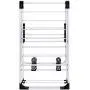 Tangkula Clothes Drying Rack, Collapsible Laundry for Sweaters Socks Underwear with Shoe Holder & 2 Shelves, Study Steel Frame Space Saving Adjustable Hanging Foldable Drying Rack (White)