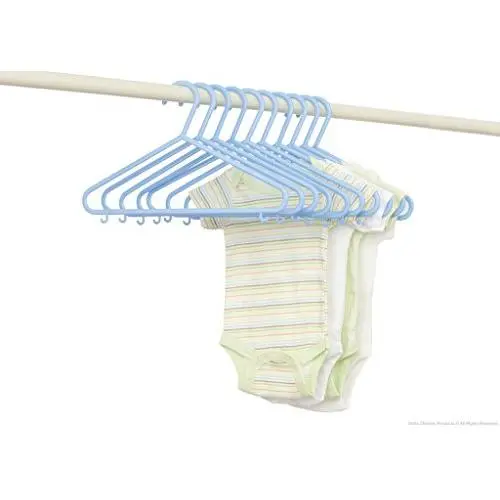 Delta Children Baby Blue Nursery Hangers With Hooks 30 Pack For Baby, Toddler, Kids, Children (3 Packs of 10) (Baby Blue)