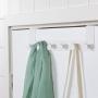 Pentaero Wrought Iron Door Back Hanger, Household Nail-Free Stainless Steel Hook, Iron Art Back Door Hanger Hook, Bathroom Kitchen Hanger Towel Clothes Door Rack (White)
