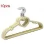 10pcs Random Color Clothes Hangers Plastic Heart-Shaped Flocking Hanger Portable Drying Rack Hanger Home Clothing Organizer