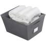 MAX Houser Fabric Cloth Storage Bins,Foldable Storage Cubes Organizer Baskets with Dual Handles for Home Bedroom Storage,Set of 6(Grey)