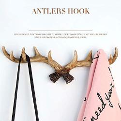 KONVINIT Deer Antlers Wall Hooks Antique Clothes Hanger Rack, Rustic, Decorative Gift, Home, Livingroom Decor