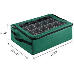 Tiny Tim Totes 83-DT5575 Premium | 48 Christmas Ornament Organizer Storage Boxes | Green, Case