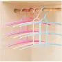 10 pcs Creative Home Three-Layer Hangers 4 Colors Three Layer Anti-Skid Plastic Clothes Hanger for Household Pants Rack Hangers Random Color