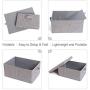 CAMEL CROWN Set of 2 Foldable Storage Boxes with Lids and Handles Large Storage Bins Cubes Containers Baskets with Removable Dividers for Home Closet Office Car Boot Clothes Files Books Warm Grey