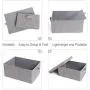 CAMEL CROWN Set of 2 Foldable Storage Boxes with Lids and Handles Large Storage Bins Cubes Containers Baskets with Removable Dividers for Home Closet Office Car Boot Clothes Files Books Warm Grey CAMEL CROWN Set of 2 Foldable Storage Boxes with Lids and Handles Large Storage Bins Cubes Containers Baskets with Removable Dividers for Home Closet Office Car Boot Clothes Files Books Warm Grey