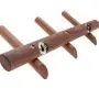 YOYAI Wood Coat Rack Wall Mounted Wall Rack with Hooks Hat Rack Towel Hanger Wood Wall Hooks Hanger with Pegs Entryway Bedroom Bathroom（Black Walnut，3 Hooks）