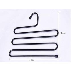 YYGIFT Practical Trouser Pants Hangers Rack Space Saver for Hanging Tie Trousers Pants Jeans Scarf Black