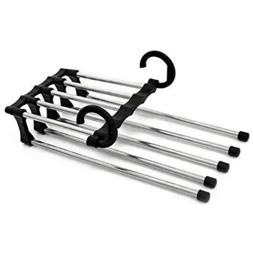 5pcs Random Color 5 in 1 Multifunctional Pants Clothes Hanger Folding Space Saving Closet Organizer Storage Rack for Trousers Scarf Tie Belt 5pcs Random Color 5 in 1 Multifunctional Pants Clothes Hanger Folding Space Saving Closet Organizer Storage Rack for Trousers Scarf Tie Belt