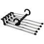 5pcs Random Color 5 in 1 Multifunctional Pants Clothes Hanger Folding Space Saving Closet Organizer Storage Rack for Trousers Scarf Tie Belt