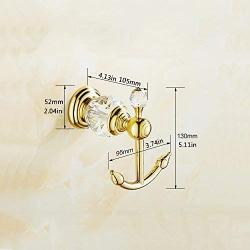 OWOFAN Towel Hook Clothes Rack Hanger Wall Hooks Kitchen Bathroom Luxury Accessories, Gold HK-25