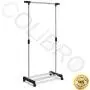 COLIBROX-TM Rolling Garment Rack Closet Organizer Shelf Clothes Hanger Adjustable Portable Bedroom Cloakroom Checkroom Furniture Useful Decor Indoor Outdoor Use Wardrobe Drying Rack