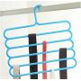 5pcs Random Color Multi-Purpose Clothes Hanger Practical 5 Layers Pants Hanger Scarf Tie Rack Space Saving Clothes Hanger Decoration
