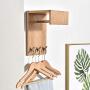 Owl Decoration Wood Hangers - Wall Wood Clothes Hangers Solid Wood Bedroom Clothes Rack Alloy Wall Hanging Creative Living Room Hook Corner hat Hanger