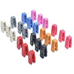 Atongham Plastic Hanger Clips 20 Pack Slim-line Clothes Velvet Hangers Strong Pinch Grip Clips Standard Hanger Clothes Pins Finger Clip (Grey)