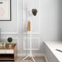 Salafey Wooden Coat Rack Free Standing,8 Hooks White Coat Hat Tree Standing Hanger Tree for Coat Hats Handbags Clothes,Easy Assembly