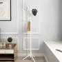 Salafey Wooden Coat Rack Free Standing,8 Hooks White Coat Hat Tree Standing Hanger Tree for Coat Hats Handbags Clothes,Easy Assembly