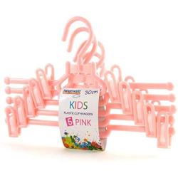 HANGERWORLD 20 Pink 11.8inch Plastic Kids Coat Clothes Garment Top Clip Hangers Closet Set Baby Toddler