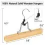 AMKUFO Natural Wooden Pants Hangers with Clips 12 Pack Non Slip Skirt Hangers Trouser Clamp Hanger Solid Wood Hanger with 360° Swivel Hook AMKUFO Natural Wooden Pants Hangers with Clips 12 Pack Non Slip Skirt Hangers Trouser Clamp Hanger Solid Wood Hanger with 360° Swivel Hook