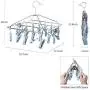 Foldable Clip and Drip Hanger, Sock Hanger Underwear Hanger with 24 Clothespins, Hanger for Drying Towels, Bras, Baby Clothes, Gloves, Stainless Steel Portable Laundry Sock Drying Rack, Small Foldable Clip and Drip Hanger, Sock Hanger Underwear Hanger with 24 Clothespins, Hanger for Drying Towels, Bras, Baby Clothes, Gloves, Stainless Steel Portable Laundry Sock Drying Rack, Small