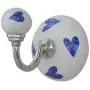 Indianshelf Handmade 1 Artistic Vintage Blue Ceramic Heart Rail Hooks Hangers/Key Hooks for Modern Wall Indianshelf Handmade 1 Artistic Vintage Blue Ceramic Heart Rail Hooks Hangers/Key Hooks for Modern Wall