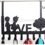 Wall Coat Hangers Rack，Coat Robe Hat Clothes Wall Mount Hook Heavy Duty Hanger Towel Rack，Decorative Hooks，Row Hook (Color : Black)