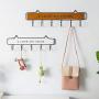 RUZYY Wall Mounted Clothes Hanger 5 Hooks Hat Key Holder Laundry Coat Rack Hanging Storage Shelf for Home - White