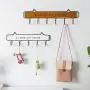 RUZYY Wall Mounted Clothes Hanger 5 Hooks Hat Key Holder Laundry Coat Rack Hanging Storage Shelf for Home - White RUZYY Wall Mounted Clothes Hanger 5 Hooks Hat Key Holder Laundry Coat Rack Hanging Storage Shelf for Home - White