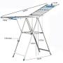 Yxsd Clothes Airer /160 cm Clotheshorse/Laundry Drying Hanger with Wings, Metal, Silver