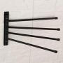 Swivel Towel Bar SUS 304 Stainless Steel 4-Arm Bathroom Swing Hanger Towel Rack Holder Storage Organizer Space Saving Wall Mount Matte Black