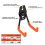 Steel Garage Storage Utility Double Hooks, Easy to Install Wall Mount Heavy Duty Hangers for Organizing Large Power Tools, Anti Slip Design Holding Ladders, Chairs, Bikes, Ropes, Bulk Items, 10 Pack
