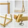 FURVOKIA Modern Simple Heavy Duty Metal Rolling Garment Rack with Wheel,Retail Display Clothing Rack,Wrought Iron Single Rod Floor-Standing Hangers Clothes Shelves (Gold Round Tube, 47.2 L) FURVOKIA Modern Simple Heavy Duty Metal Rolling Garment Rack with Wheel,Retail Display Clothing Rack,Wrought Iron Single Rod Floor-Standing Hangers Clothes Shelves (Gold Round Tube, 47.2 L)