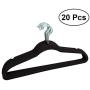 20pcs Non-Slip Flocked Velvet Huggable Hangers,Clothes Hangers Shirts Sweaters Dress Hanger Hook Drying Rack (Black) 20pcs Non-Slip Flocked Velvet Huggable Hangers,Clothes Hangers Shirts Sweaters Dress Hanger Hook Drying Rack (Black)