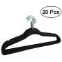 20pcs Non-Slip Flocked Velvet Huggable Hangers,Clothes Hangers Shirts Sweaters Dress Hanger Hook Drying Rack (Black) 20pcs Non-Slip Flocked Velvet Huggable Hangers,Clothes Hangers Shirts Sweaters Dress Hanger Hook Drying Rack (Black)