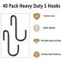 40 Pack Heavy Duty S Hooks, S Shaped Hooks for Hanging Clothes, Metal Steel Hanging Hangers Hooks for Kitchen Bathroom Bedroom Office (Black, S) 40 Pack Heavy Duty S Hooks, S Shaped Hooks for Hanging Clothes, Metal Steel Hanging Hangers Hooks for Kitchen Bathroom Bedroom Office (Black, S)