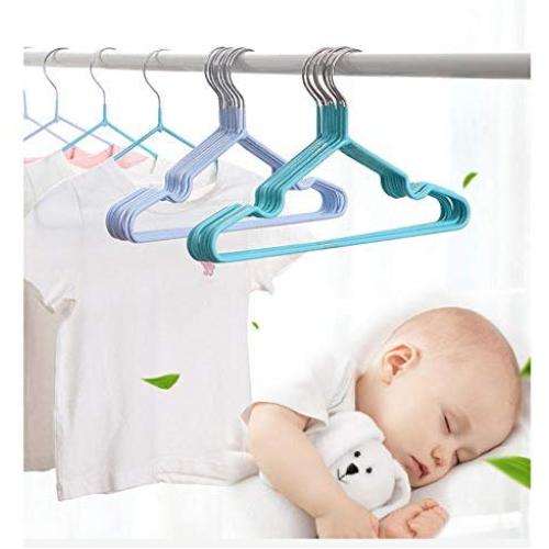 10pcs Random Color Baby Clothes Hanger Clothes Drying Rack Non-Slip Metal Shirt Hook Hangers Coat Hanger Clothes Accessories Rack