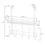 Coat Rack Over the Door Hook 5 Hooks Door Hanger with Detachable Storage Organizer and Metal Stainless Steel for Coats, Bags, Towels, Bathroom, Bedroom