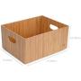 Bamboo Storage Boxes Multi-Purpose Organizer for Kitchen Supplies Holder, Fruit Bin, Cabinets, Pantry with built in handles, stackable, 11” x 14” x 6.5”