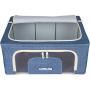 Zaki Boxes Closet Organizer Storage Boxes | Breathable & Anti-Mold Cloth Container | for Clothes, Blankets, Linen, Sweater, Duvet, Under Bed, Home Organization, Clothing & Towel Storage (Blue/Tan, Large)