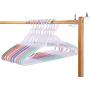 TQVAI 50 Pack Plastic Clothes Hangers Non Slip Heavy Duty Space Saving Notched Hangers - 5 Colors - Mint, Pink, Purple, Orange, Gray