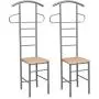 SaiDeKe Home 2pcs Butler Valet Metal Stand Coat Rack Clothes Suit Hanger Chair Brown SaiDeKe Home 2pcs Butler Valet Metal Stand Coat Rack Clothes Suit Hanger Chair Brown