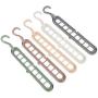 10pcs Random Color Creative 3D Space Saving Hanger Magic Clothes Hanger 9Hole Towel Hook Closet Organizer Storage Rack