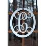 Metal Monogram Letter, Monogram Wreath, Door Hanger Monogram, Metal Monogram Letter, Oval Monogramed Wreath, Wall Art