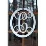 Metal Monogram Letter, Monogram Wreath, Door Hanger Monogram, Metal Monogram Letter, Oval Monogramed Wreath, Wall Art
