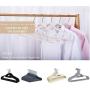 10pcs Random Color Clothing Storage Non-Slip Ultra-Thin 360 Degree Swivel Flocked Adult Clothes Hangers with Tie Bar Notched Shoulders