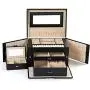 ABO Gear Boxes Jewelry Case Jewlery Organizers Storage with Lock, Black/Beige Pu Leather