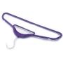 10pcs 45 * 0.5 * 24.5 Plastic Clothes Hangers Porable Purple Flocking with Rail