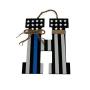 Thin Blue Line Initial Wreath | Police Officer Door Hanger, Thin Blue Line | Thin Blue Line Flag | Patriotic Thin Blue Line | Deputy Thin Red Line | Peace Officer Initial Door Hanger | Blue Line