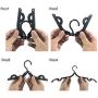 Xigeapg 12 Pcs Portable Folding Clothes Hangers Travel Accessories Foldable Clothes Drying Rack for Travel (Black)