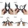 Xigeapg 12 Pcs Portable Folding Clothes Hangers Travel Accessories Foldable Clothes Drying Rack for Travel (Black)
